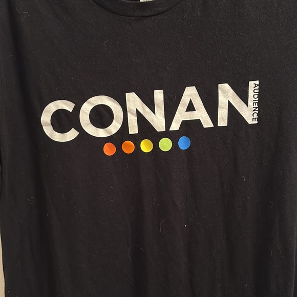 Large Black “CONAN AUDIENCE” TV T-shirt, TBS/WB, Black, gently worn - Picture 2 of 5
